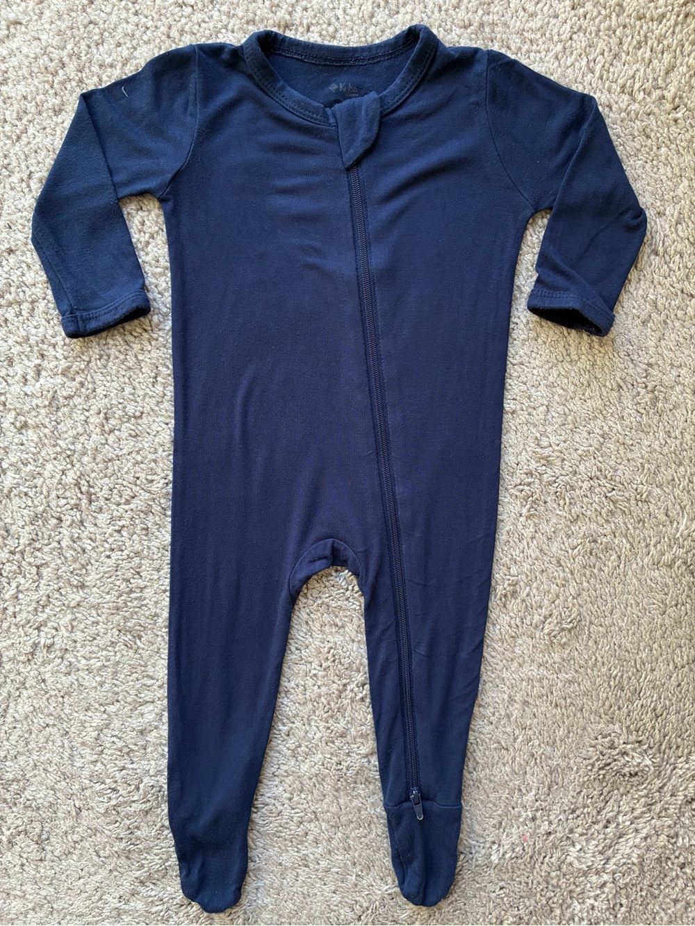 Kyte BABY Navy Footed Bamboo Zipper One-Piece